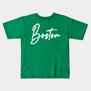 Boston // Retro Typography Design Kids T-Shirt